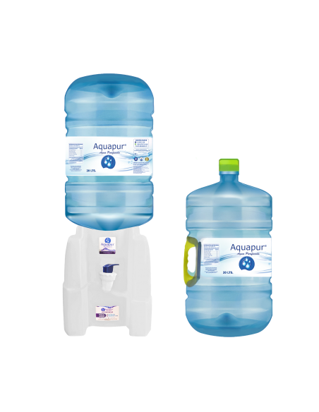 PACK DISP BASICO BLANCO + 2 BOT 20 LTS CON MANILLA AQUAPUR WEB