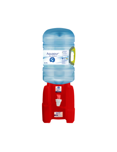pack dispensador de agua purificada color rojo más bidon de regalo