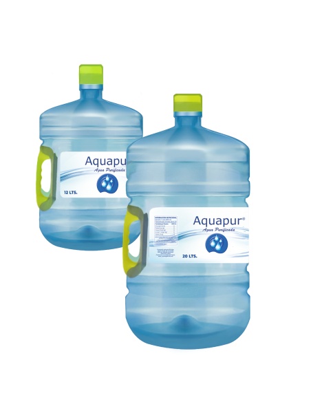 2 bidones de agua purificada con manilla aquapur