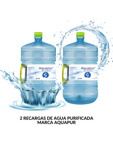 PACK 2 RECARGAS AGUA PURIFICADA MARCA AQUAPUR