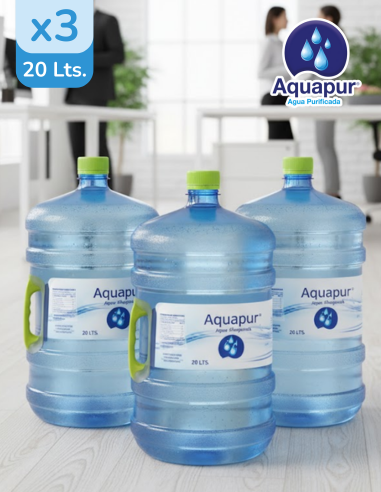 PACK 3 RECARGAS AGUA PURIFICADA 20 Lts MARCA...