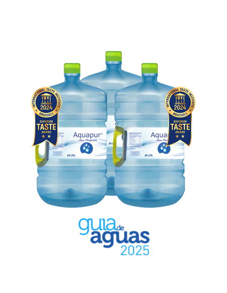 PACK 3 RECARGAS AGUA PURIFICADA 20 Lts MARCA AQUAPUR