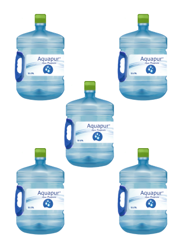 PACK 5 REC 12 Lts AGUA PURIFICADA MARCA AQUAPUR