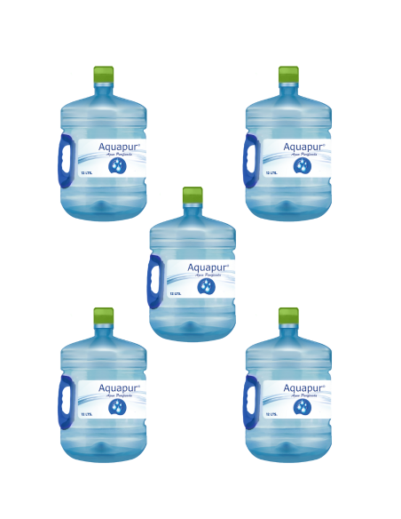 PACK 5 REC 12 Lts AGUA PURIFICADA MARCA AQUAPUR